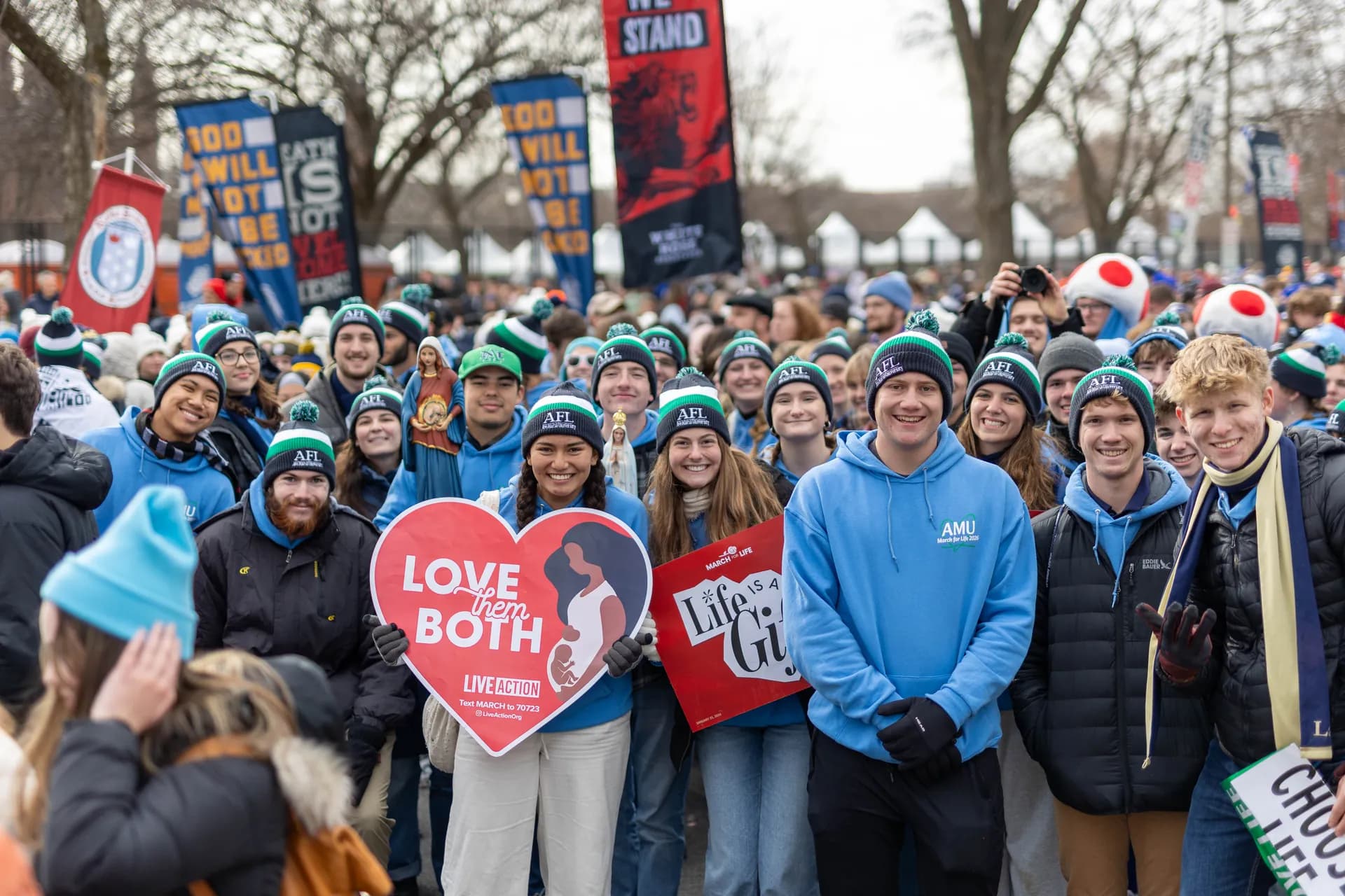 Ave Maria University students at the March for Life in Washington, D.C.